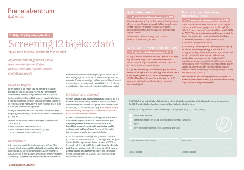 Tájékoztató anyag - 12 hetes ultrahang