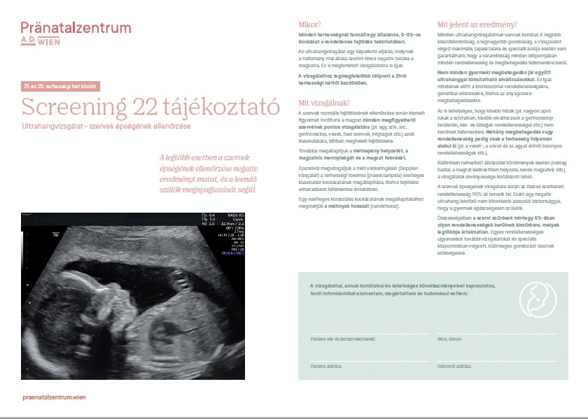 Tájékoztató anyag - 22 hetes ultrahang
