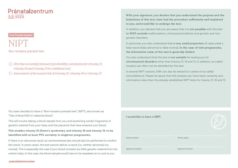 Information about Non-Invasive Prenatal Test (NIPT)